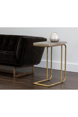 Modern European furniture Gray Concrete C-Shaped End Table  - www.oroa.com