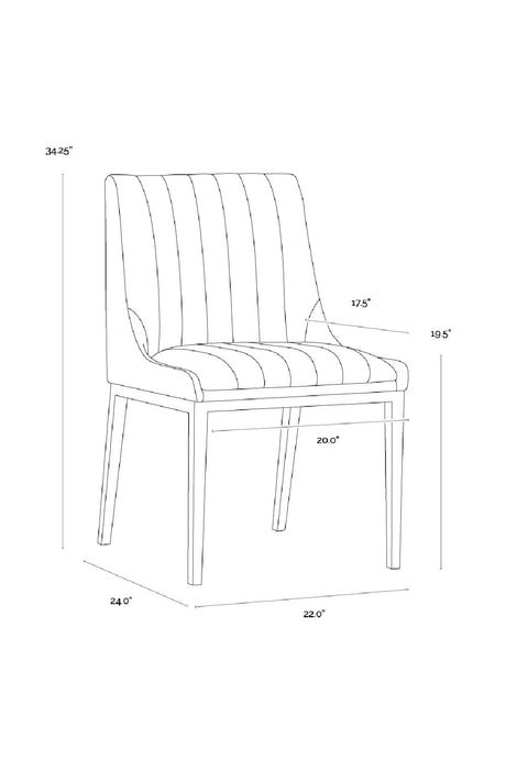 Modern European furniture - Vertical Stitched Dining Chairs (2) - www.oroa.com