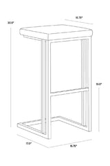 Modern European furniture - Leather Look Cantilevered Bar Stool - www.oroa.com