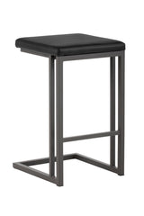 Modern European furniture - Black Leather Look Counter Stools (2) - www.oroa.com
