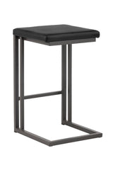 Modern European furniture - Black Leather Look Counter Stools (2) - www.oroa.com