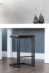 Modern European furniture - Black Leather Look Counter Stools (2) - www.oroa.com