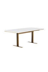 Modern European furniture - White Marble Rectangular Dining Table - www.oroa.com