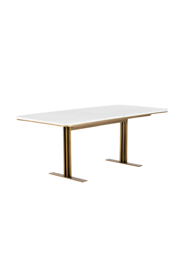 White Marble Rectangular Dining Table | Splendido Ambrosia | Oroa.com