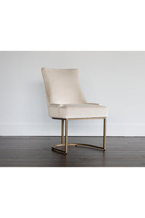 Modern European furniture - Bronze Cantilever Fabric Dining Chairs (2) - www.oroa.com
