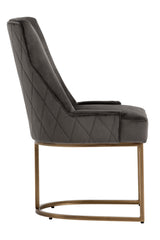 Modern European furniture - Bronze Cantilever Fabric Dining Chairs (2) - www.oroa.com
