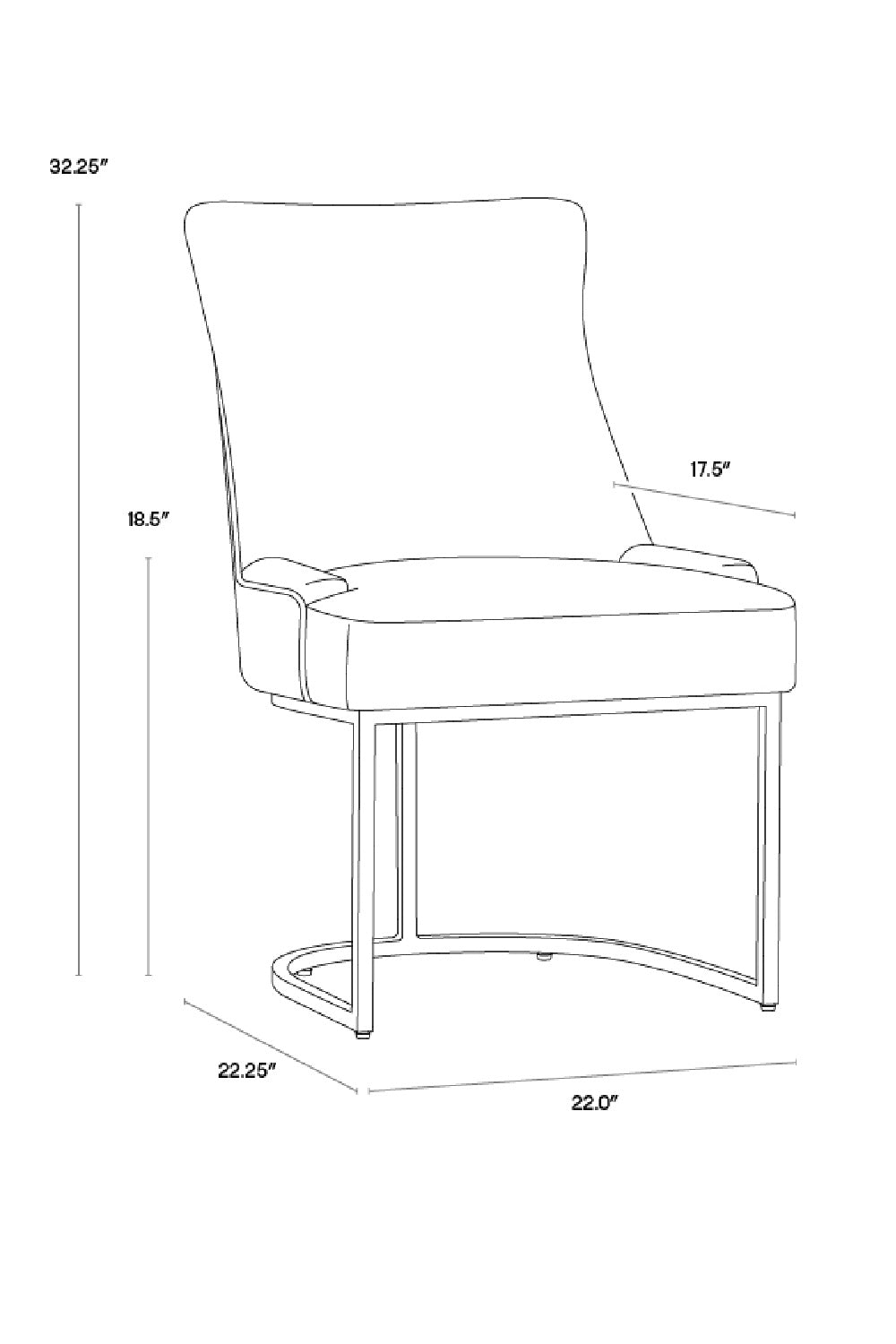 Modern European furniture - Bronze Cantilever Fabric Dining Chairs (2) - www.oroa.com
