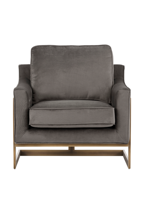Modern European furniture - Bronze Frame Cantilevered Lounge Chair - www.oroa.com