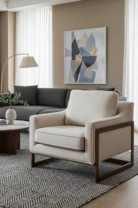 Bronze Frame Cantilevered Lounge Chair | Splendido Kalmin | Oroa.com