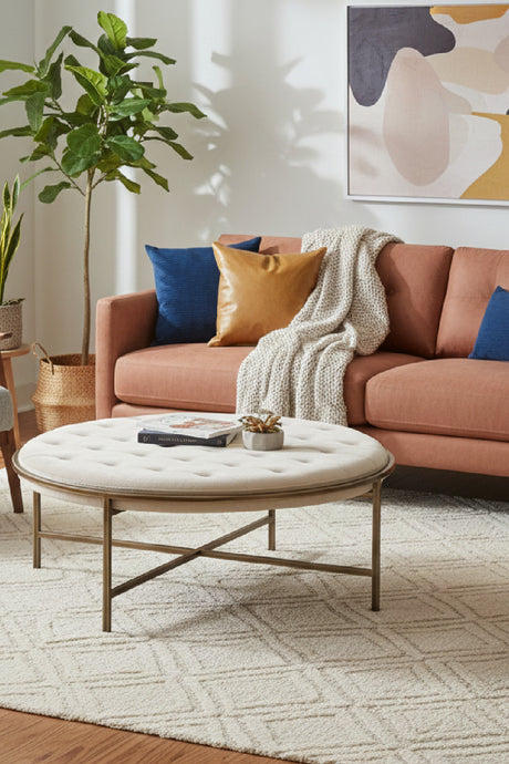 Metal Frame Upholstered Ottoman | Splendido Ethel | Oroa.com