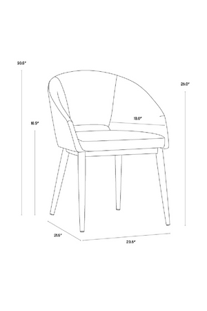 Gold Frame Barrel Dining Chair | Splendido Thatcher