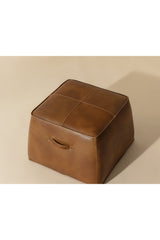 Modern European furniture - Leather Inspired Cube Ottoman - www.oroa.com