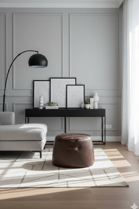 Modern European furniture - Ottoman with Decorative Handles - www.oroa.com