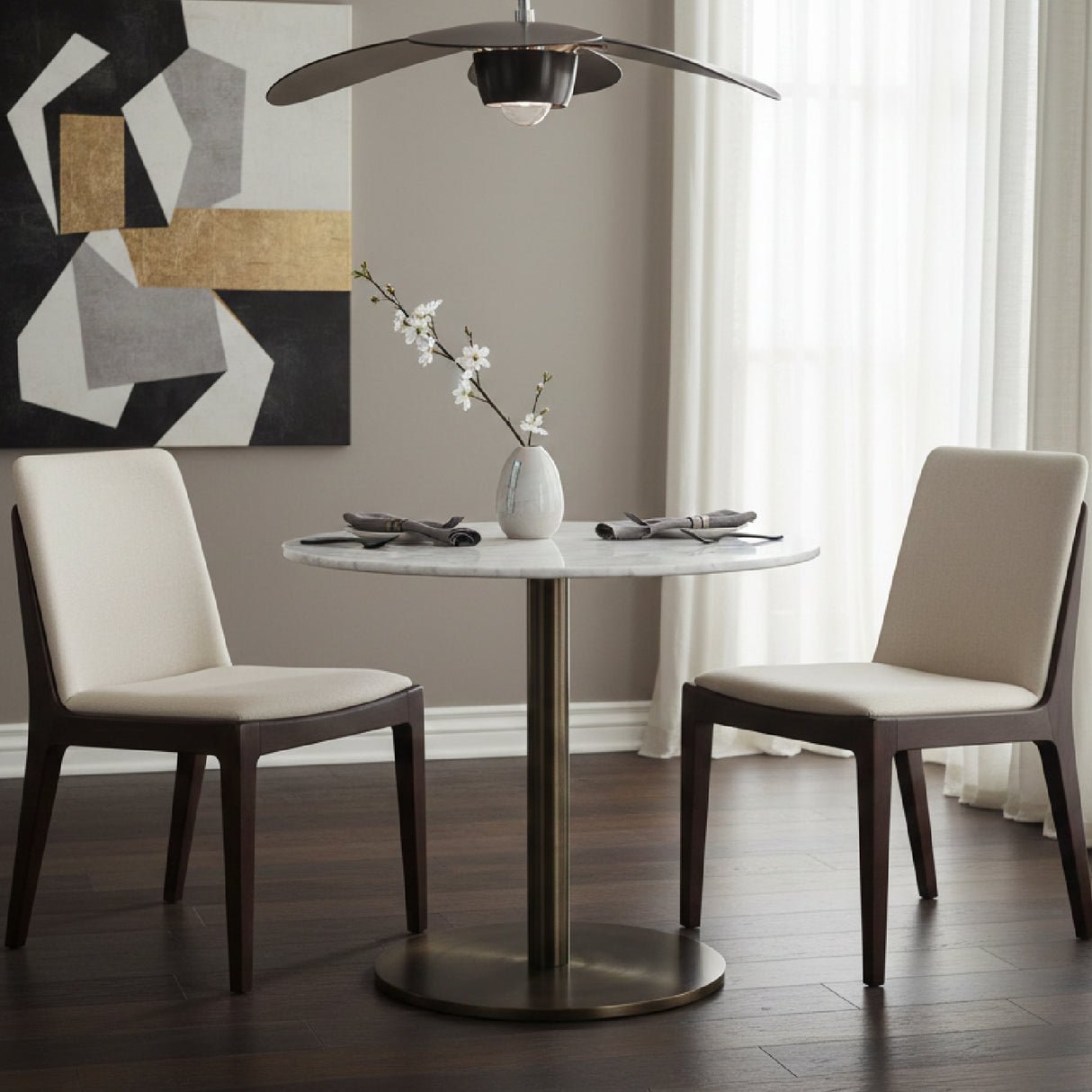 Modern European furniture - Round Carrara Marble Bistro Table  - www.oroa.com