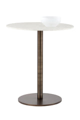Modern European furniture - Round White Marble Bar Table - www.oroa.com