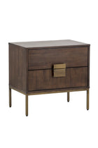 Modern European furniture - Acacia Wood 2-Drawer Nightstand - www.oroa.com