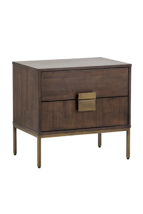 Acacia Wood 2-Drawer Nightstand | Splendido Jade | Oroa.com