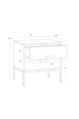 Modern European furniture - Acacia Wood 2-Drawer Nightstand - www.oroa.com