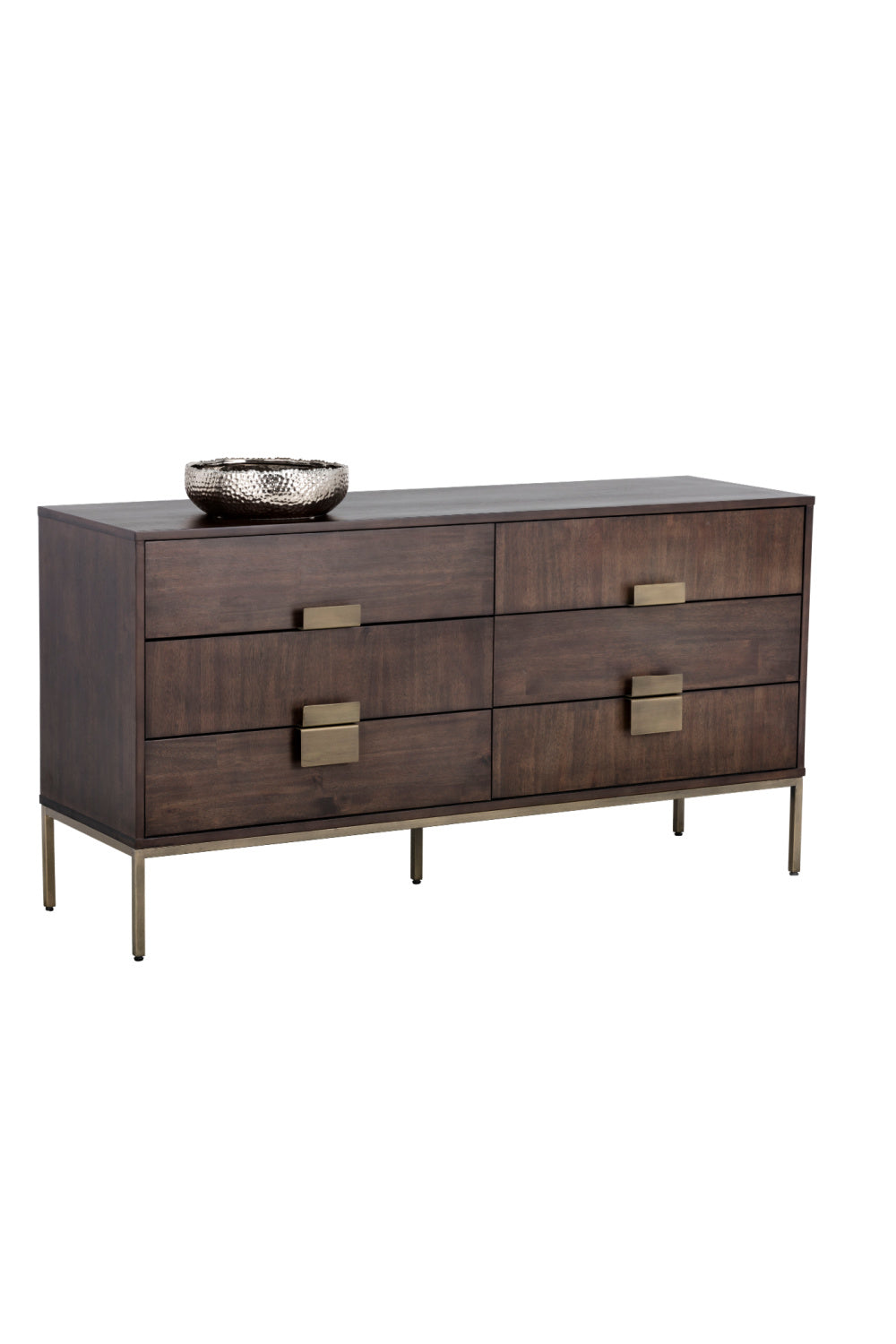Modern European furniture - Dark Acacia Veneer 6-Drawer Dresser - www.oroa.com