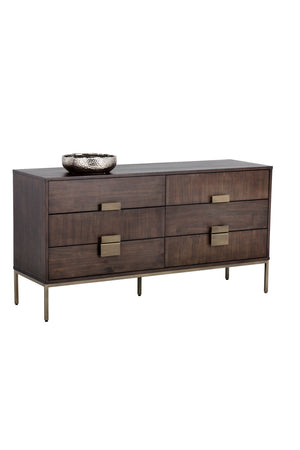 Modern European furniture - Dark Acacia Veneer 6-Drawer Dresser - www.oroa.com