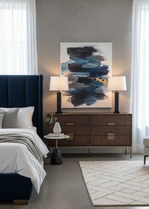 Modern European furniture - Dark Acacia Veneer 6-Drawer Dresser - www.oroa.com