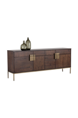Modern European furniture - Brown Wooden 4-Drawer Sideboard - www.oroa.com