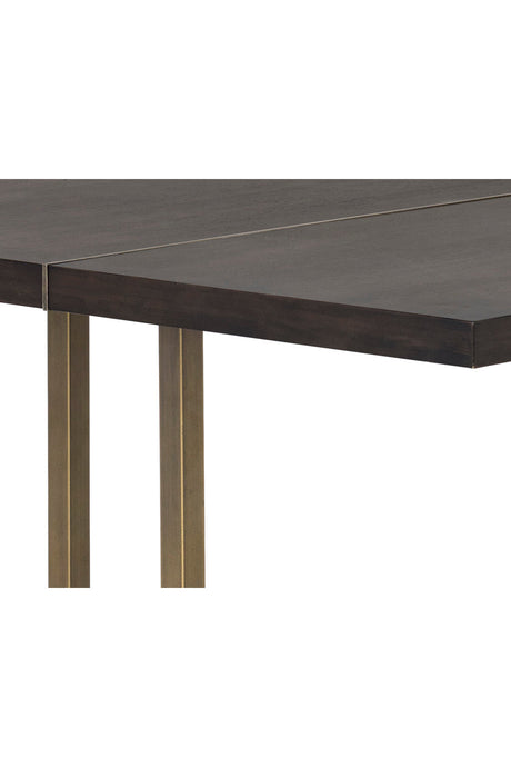 Modern European furniture - Contemporary Wood & Brass Dining Table - www.oroa.com