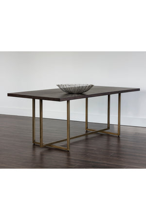 Contemporary Wood & Brass Dining Table | Splendido Jade | Oroa.com