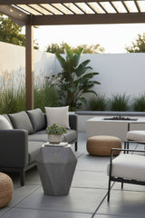 Modern European furniture - Gray Faceted Indoor/Outdoor End Table - www.oroa.com