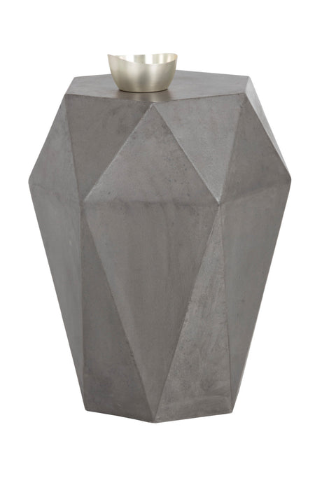 Modern European furniture - Gray Faceted Indoor/Outdoor End Table - www.oroa.com