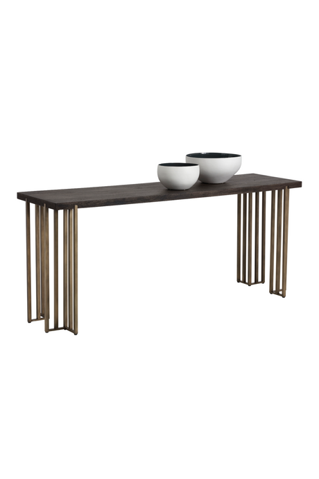 Modern European furniture - Brown Oak Console Table - www.oroa.com