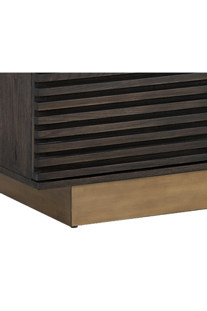   Modern European furniture - Brown Oak Fluted 4-Door Sideboard - www.oroa.com | Oroa.com