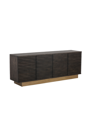 Brown Oak Fluted 4-Door Sideboard by Splendido Paris