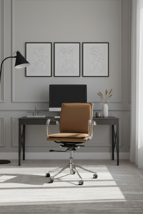Padded Leather Swivel Office Chair | Splendido Morgan | Oroa.com