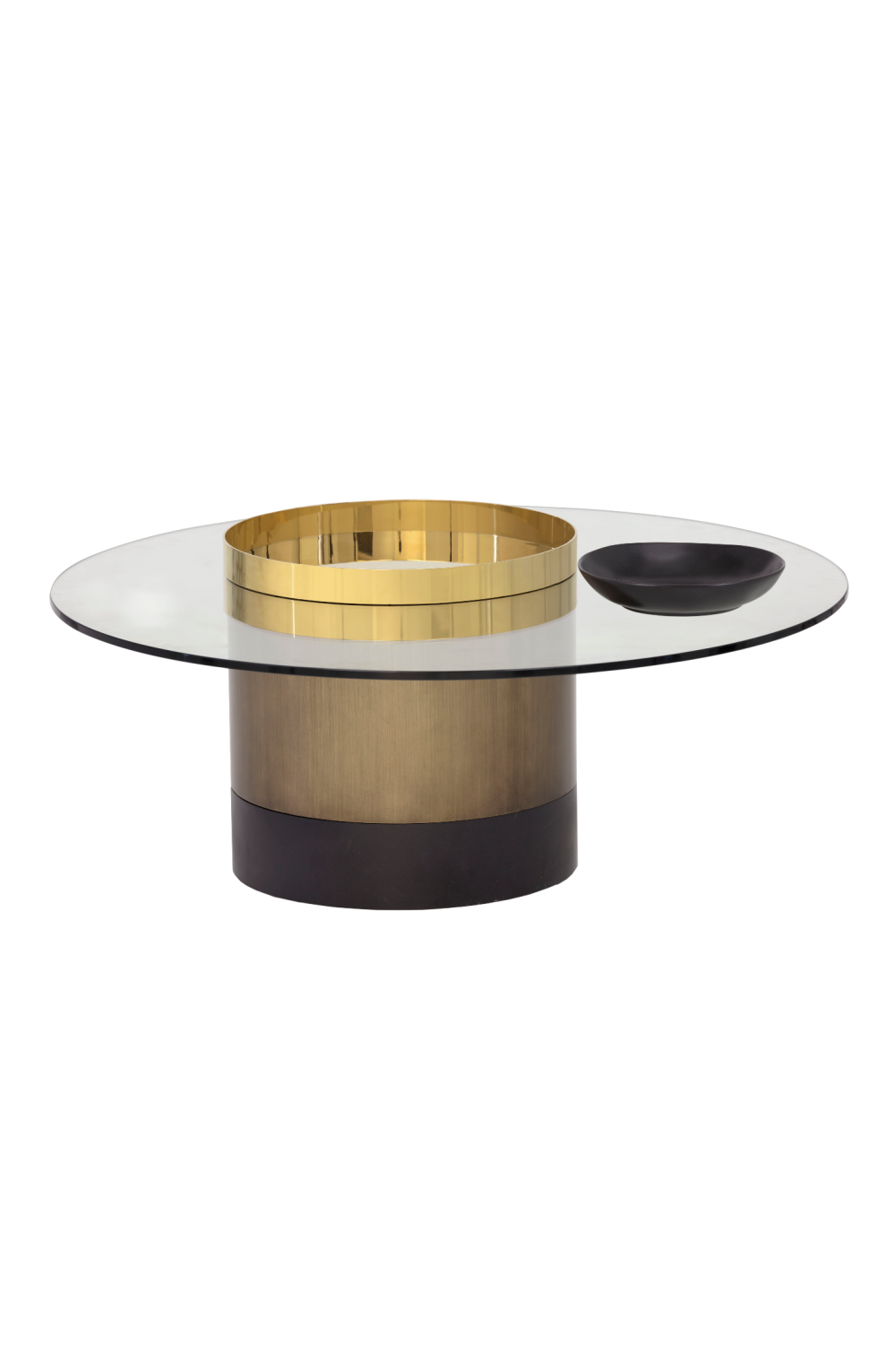 Cylindrical Gold Base Coffee Table | Splendido Haru | Oroa.com