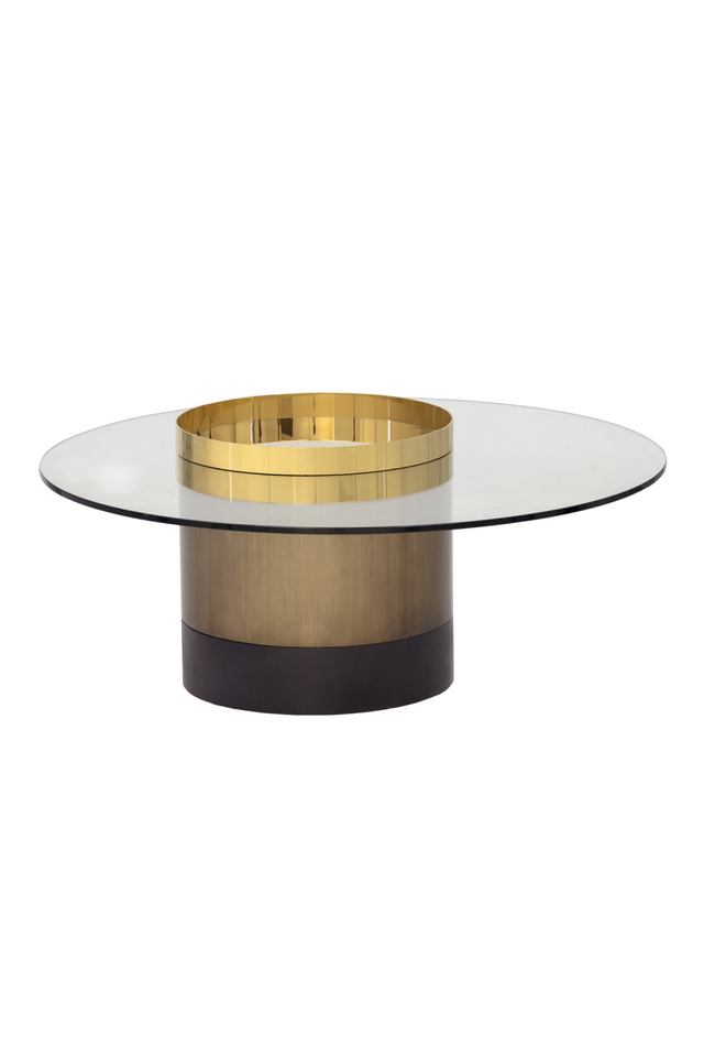 Cylindrical Gold Base Coffee Table | Splendido Haru | Oroa.com