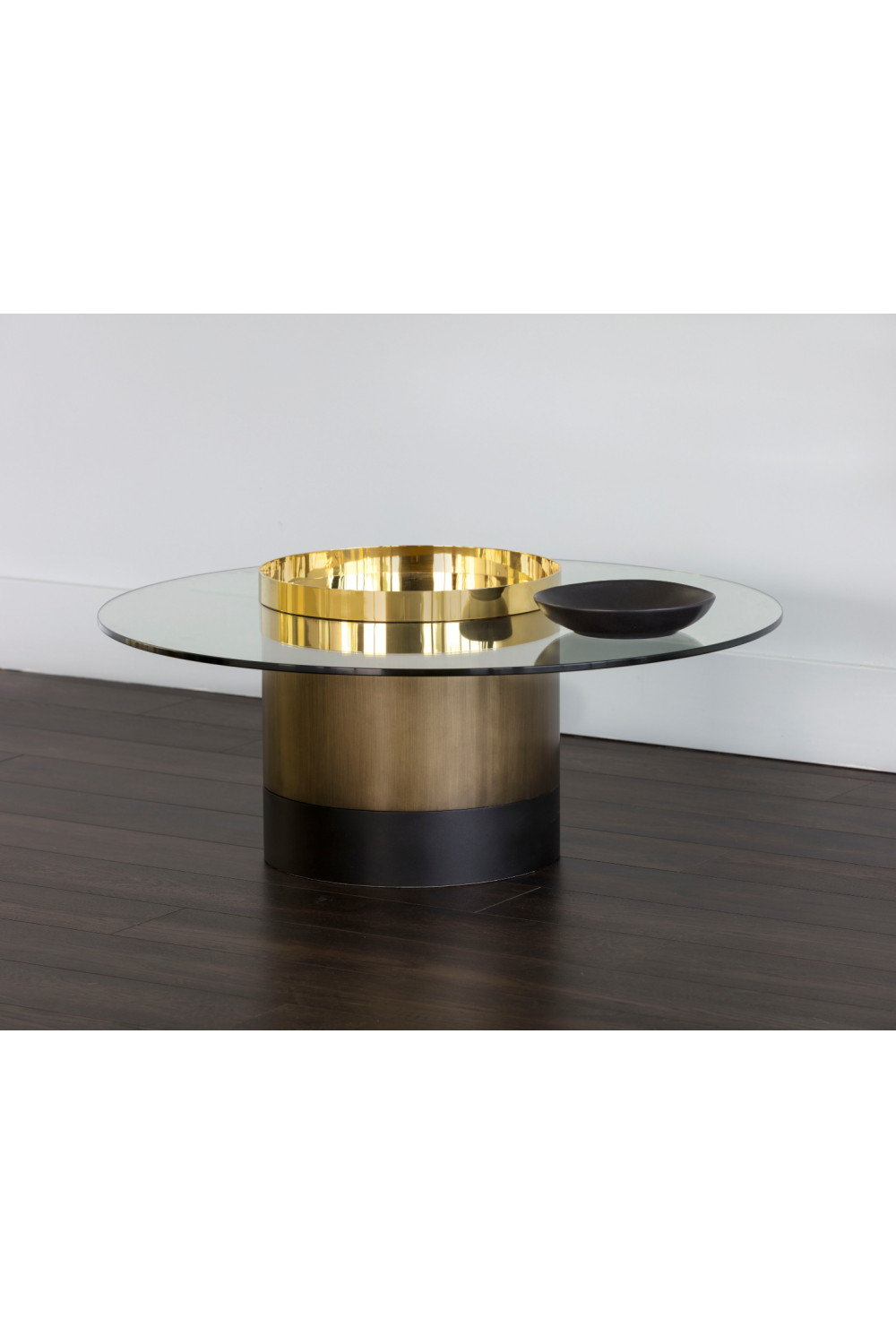 Cylindrical Gold Base Coffee Table | Splendido Haru | Oroa.com