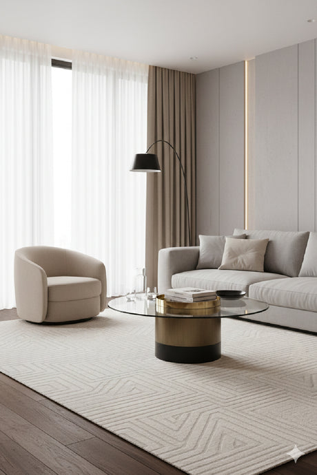Cylindrical Gold Base Coffee Table | Splendido Haru | Oroa.com