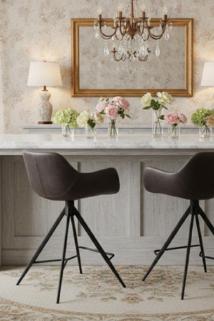 Modern European furniture - Metal Base Swivel Counter Stool - www.oroa.com