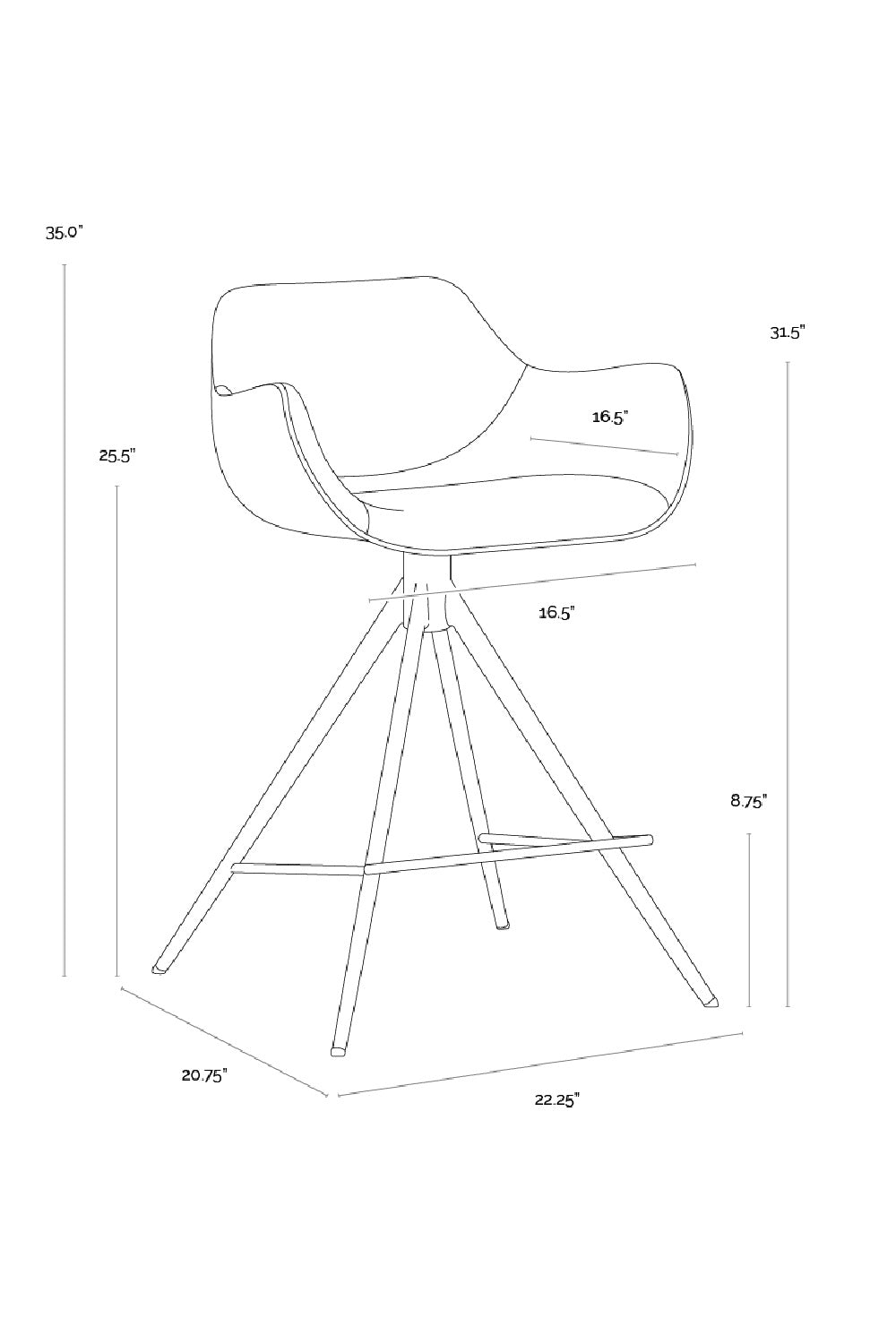 Modern European furniture - Metal Base Swivel Counter Stool - www.oroa.com