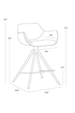 Modern European furniture - Metal Base Swivel Counter Stool - www.oroa.com