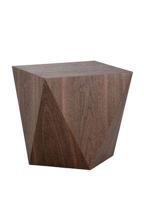 Geometrical Walnut End Table by Splendido Timmons Side Table