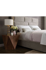 Modern European furniture - Geometrical Walnut End Table - www.oroa.com