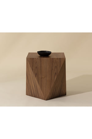   Modern European furniture - Geometrical Walnut End Table - www.oroa.com | Oroa.com