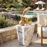 Marble-Look Indoor/Outdoor End Table S | Splendido Ava