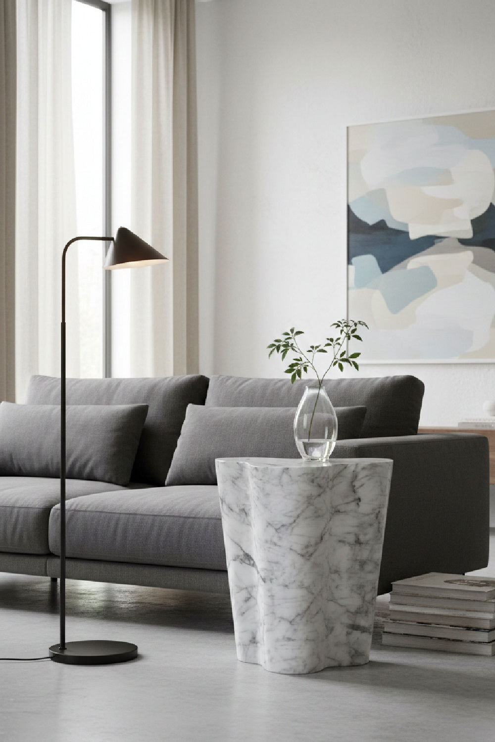 Marble-Look Indoor/Outdoor Side Table L | Splendido Ava | Oroa.com