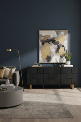 Modern European furniture - Checkered Smoked Acacia Sideboard - www.oroa.com