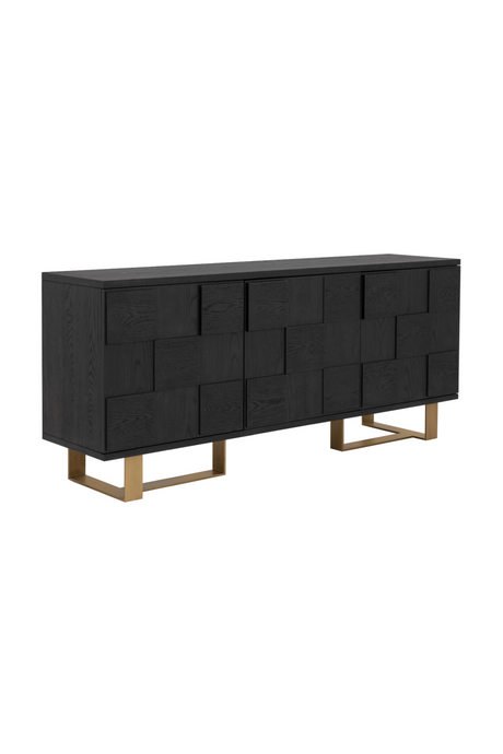 Modern European furniture - Checkered Smoked Acacia Sideboard - www.oroa.com