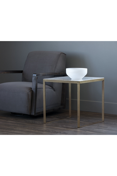 Italian Marble Square End Table | Splendido Evert