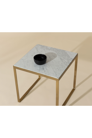 Italian Marble Square End Table | Splendido Evert